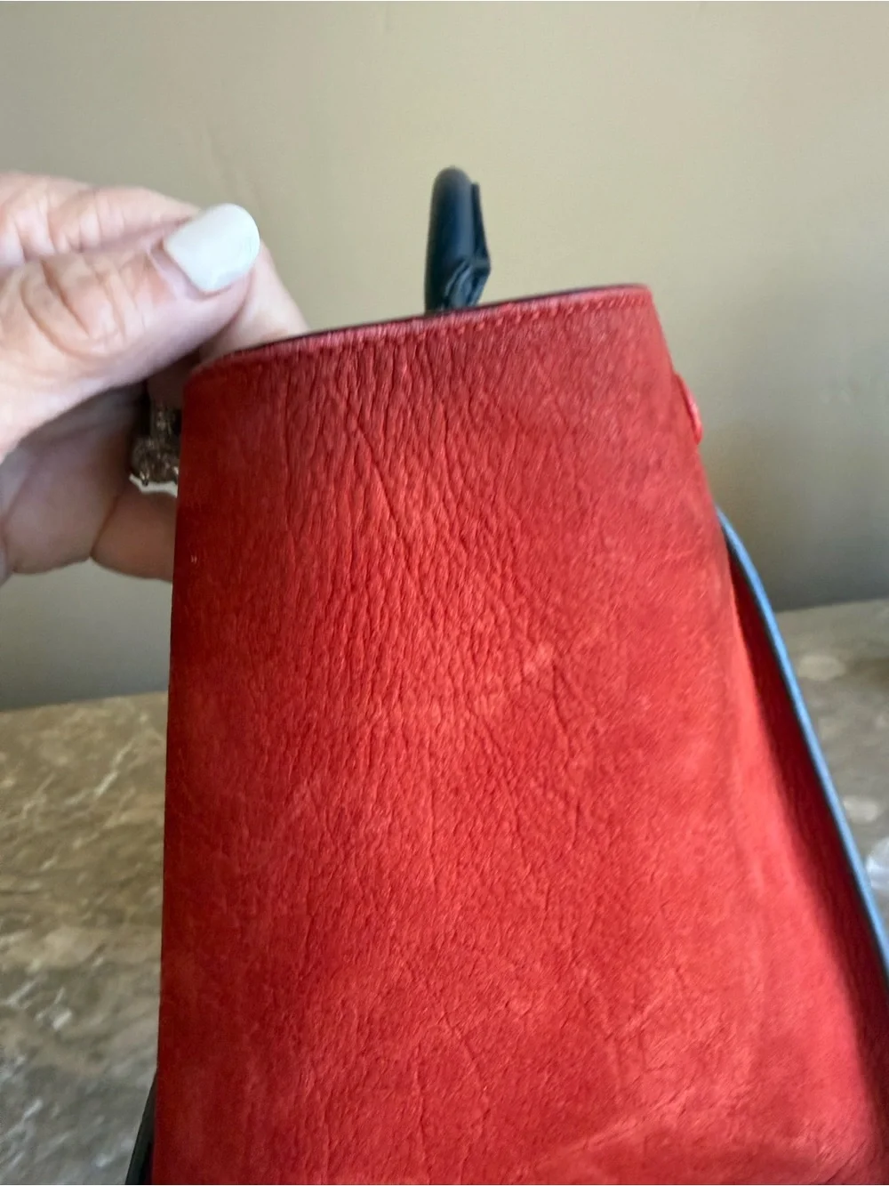 Celine Top Handle Bag in Black, Navy & Red with COA Authentic!!